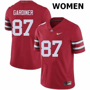 Women's Ohio State Buckeyes #87 Ellijah Gardiner Red Nike NCAA College Football Jersey August BZL7444WG